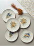 Hermia Juego de 6 Platos para Postre de Porcelana, 21x21 cm, Apto Lavavajillas y Microondas